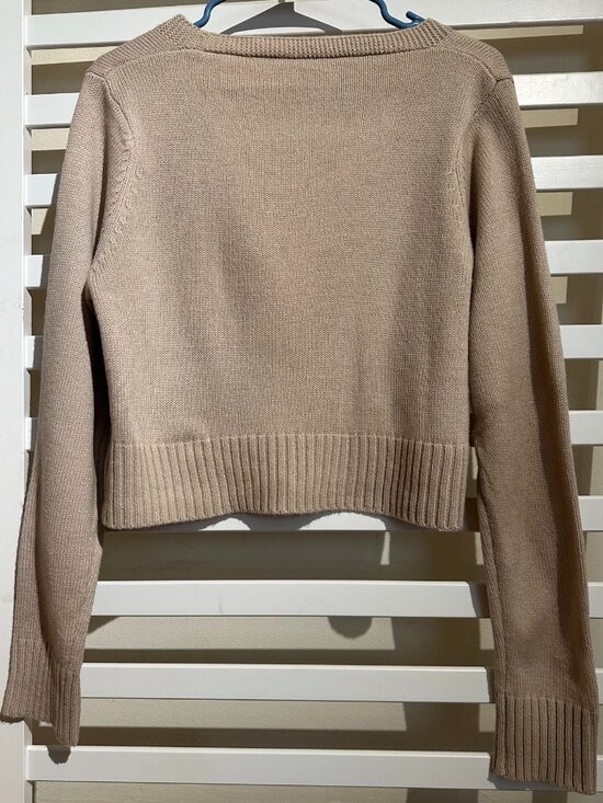 SHEIN Sweaters - SHEIN Women's XL Beige Knit Cardigan V-Neck Button Front Long Sleeve